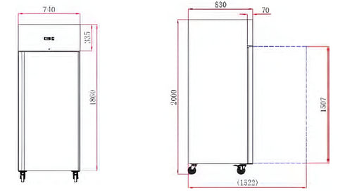 FED-X S/S Single Door Upright Freezer - XURF650SFV
